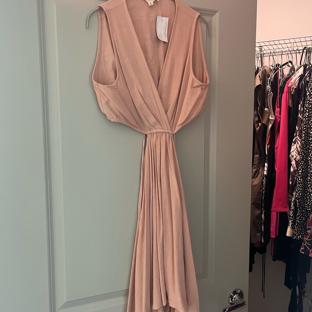 South Moon Under Pink Plunge Neck Gown